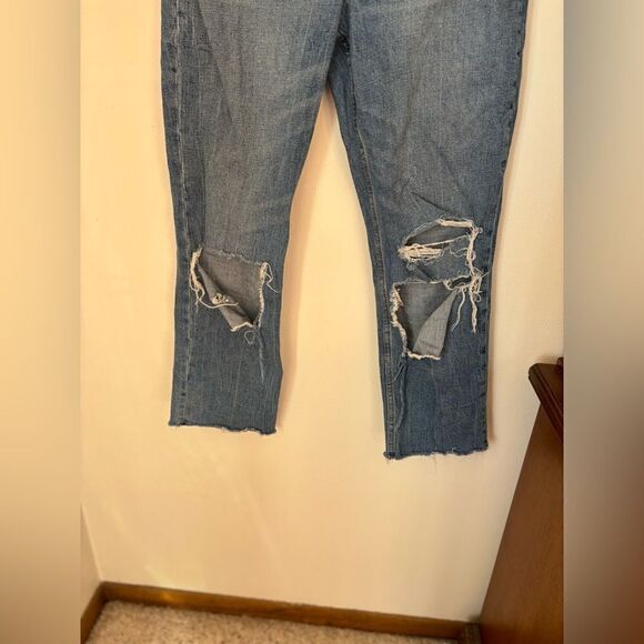 Abercrombie distressed ankle straight ultra high rise jeans size 6R 99% cotton - Picture 6 of 7